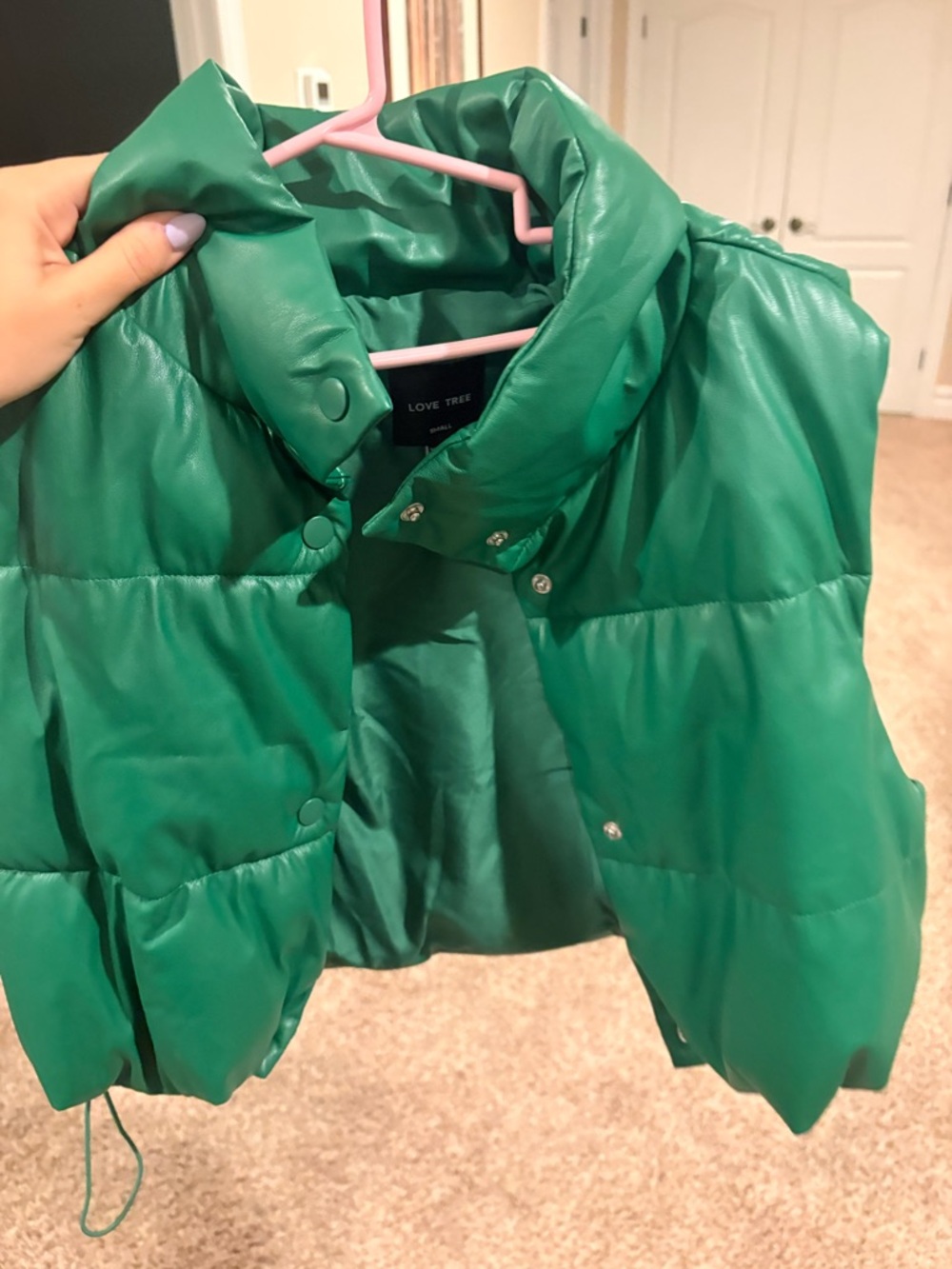 Love Tree Emerald Green Puffer Vest